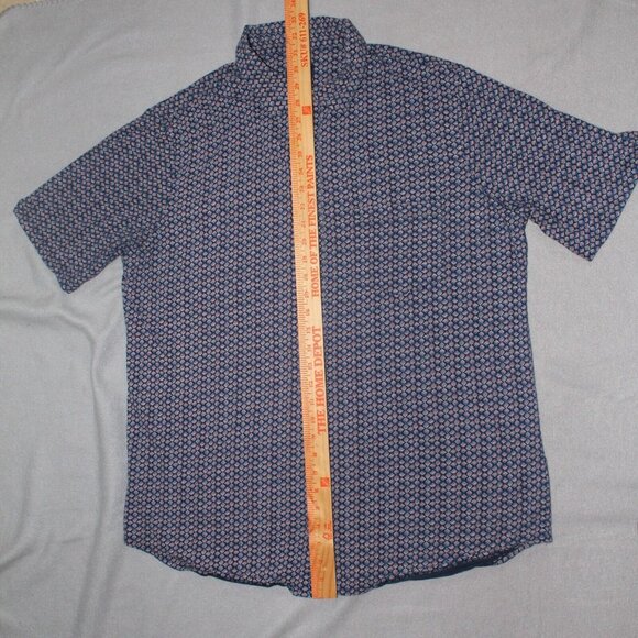 Mens‎ XL George Blue Short Sleeve Button Up Pocket Casual Shirt - Picture 4 of 7